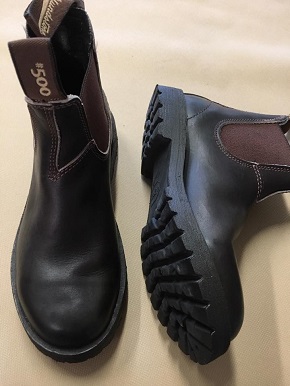 Rossi boots resoled with Vibram lug soles- style #1705