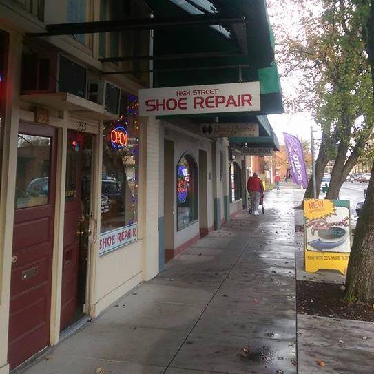 Shoe repair work at High St. Shoe Repair