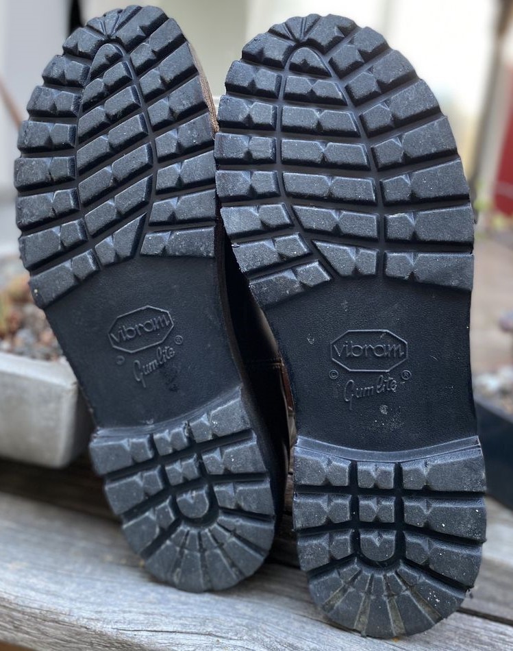 Dr. Marten boots resoled with Vibram 1705 soles