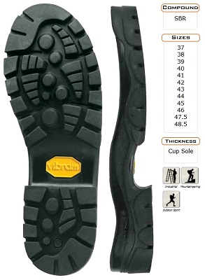 Image of the Vibram style Bifuda sole, the #1375.